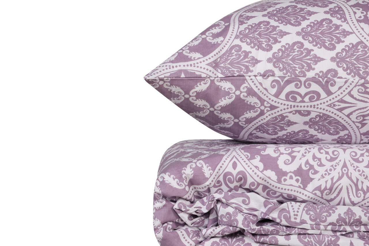 Lenjerie de pat pentru o persoana (FR), Donjette - Purple, Pearl Home, Bumbac Ranforce