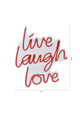 Decoratiune luminoasa LED, Live Laugh Love, Benzi flexibile de neon, DC 12 V, Rosu