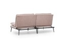 Canapea extensibila Martin Sofabed, Futon, 3 locuri, 180x130 cm, metal, mink