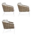 Set mobilier pentru gradina/terasa 3 piese Maribela, Bizzotto, fibra sintetica/tesatura ofelin, alb