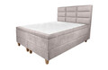 Pat matrimonial, Stockholm, Harmony E, 180x200 cm, saltea tip Pocket, topper memory, Taupe