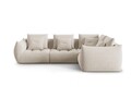 Coltar modular dreapta 3 locuri, Bloom-184, Micadoni Home, 316x216x95 cm, catifea, ecru