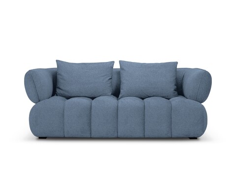 Canapea 2 locuri, Reese-192, Micadoni Home, 200x100x84 cm, catifea structurata, albastru jeans