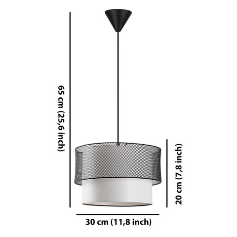 Lustra, FullHouse, 390FLH1815, Metal, Alb/Negru