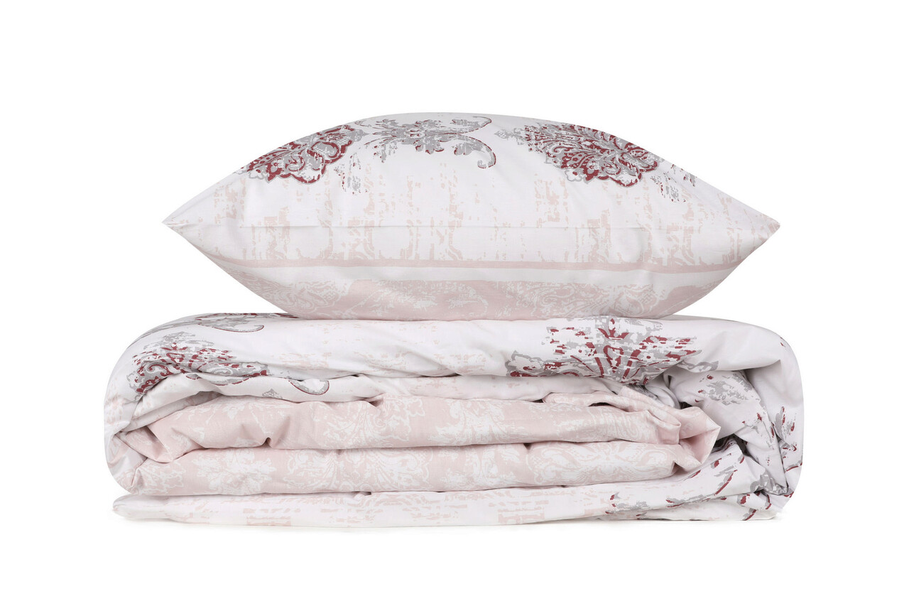 Lenjerie de pat pentru o persoana (FR), Daisy - Red, Pearl Home, Bumbac Ranforce - 2 | YEO