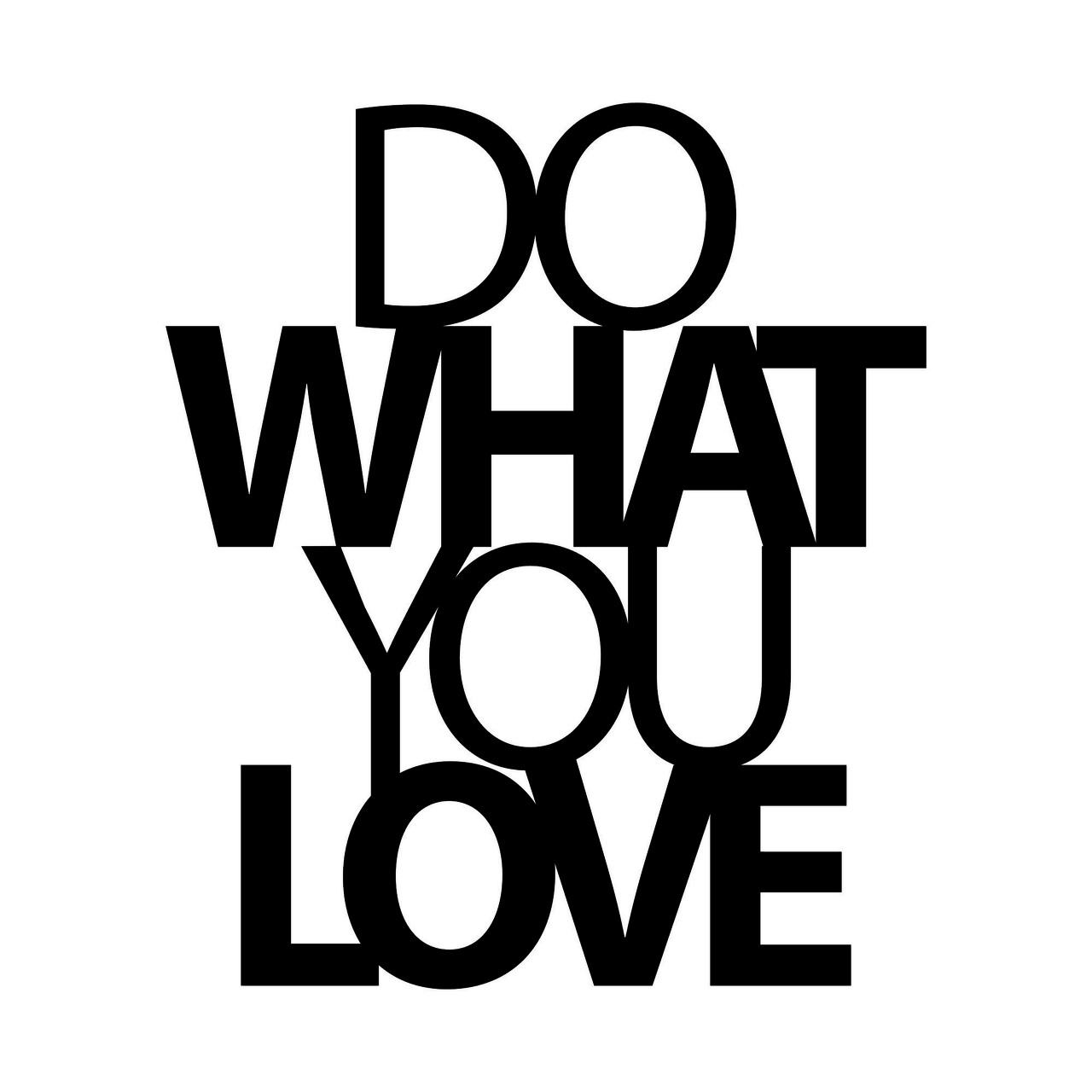 Decoratiune de perete, Do What You Love 2, Metal, Dimensiune: 47 x 55 cm, Negru - 1 | YEO