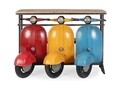 Consola Vespa, Bizzotto, 143.5 x 50.8 x 100.3 cm, lemn de mango/otel, handmade, multicolor