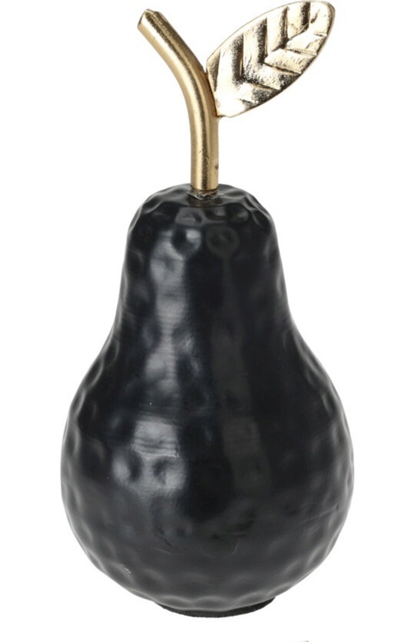 Decoratiune Pear, 9x9x17 cm aluminiu, negru/auriu