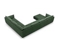 Coltar panoramic dreapta 8 locuri, Kaelle, Micadoni Home, BL, 384x284x85 cm, poliester chenille, verde bottle