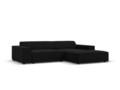 Coltar modular dreapta 3 locuri, Jodie, Micadoni Home, BL, 224x166x70 cm, poliester, negru