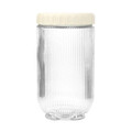 Recipient cu capac pentru depozitare Tenzo, Homla, 900 ml, sticla/plastic, transparent/crem