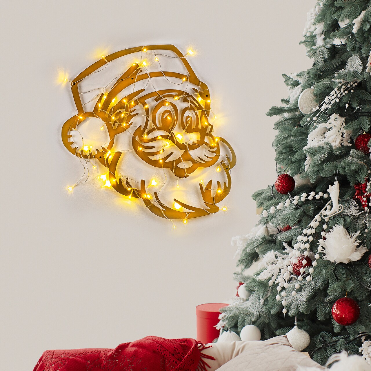 Decoratiune de luminoasa XMASGOLD-014, Tanelorn, 61x59 cm, metal, auriu