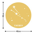 Decoratiune de perete, Taurus Horoscope, Metal, Dimensiune: 48 x 48 cm, Auriu