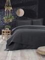 Cuvertura matlasata dubla, Monart - Anthracite, EnLora Home, 65% bumbac/35% poliester