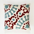 Husa de perna, Tulum Punch Pillow Cover, 43x43 cm, Material: 20% in, 80% poliester, Roșu / Albastru deschis