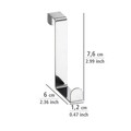 Set 6 agatatori pentru usa, Wenko, Clothes Rack, 7.6 x 6 x 1.2 cm, inox, gri