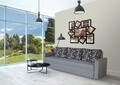 Canapea Extensibila Firenze Grey Black Flower 218x85x85 cm + lada de depozitare