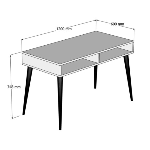 Birou, Puqa Design, Novo, 120x74.8x60 cm, PAL, Nuc