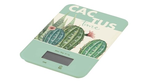 Cantar de bucatarie Cactus, Ambition, 5 kg, functie cantarire Tara, sticla temperata