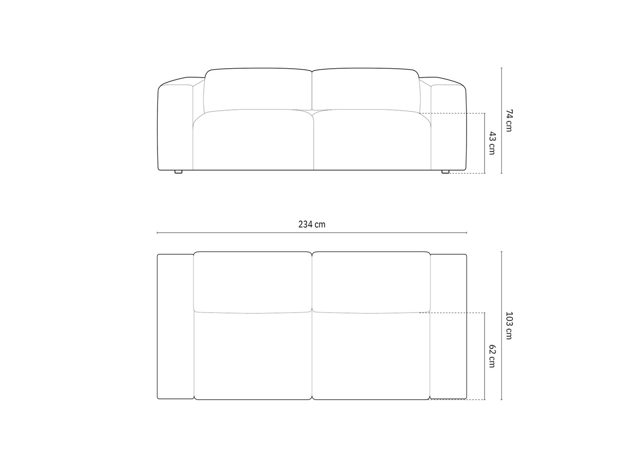 Canapea 3 locuri cu tetiera reglabila, Cruz-197, Micadoni Home, 234x103x74 cm, tesatura chenille Cremona, bej