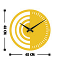 Ceas de perete, Metal Wall Clock 8, Metal, Dimensiune: 48 x 48 cm, Auriu