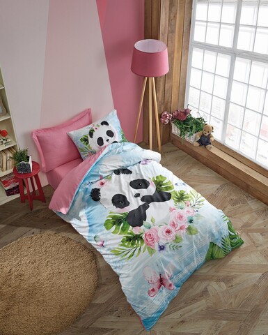 Lenjerie de pat pentru o persoana Young, 3 piese, 160x220 cm, 100% bumbac ranforce, Cotton Box, Jodi, roz