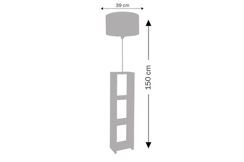 Lampadar, AYD-1799, Insignio, 30 x 140 cm, 1 x E27, 60W, alb/ecru