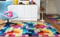 Covor Patch Bedora,100x200 cm, 100% lana, multicolor, finisat manual