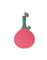 Set ping pong pentru plaja, 3 piese, lemn, verde/roz