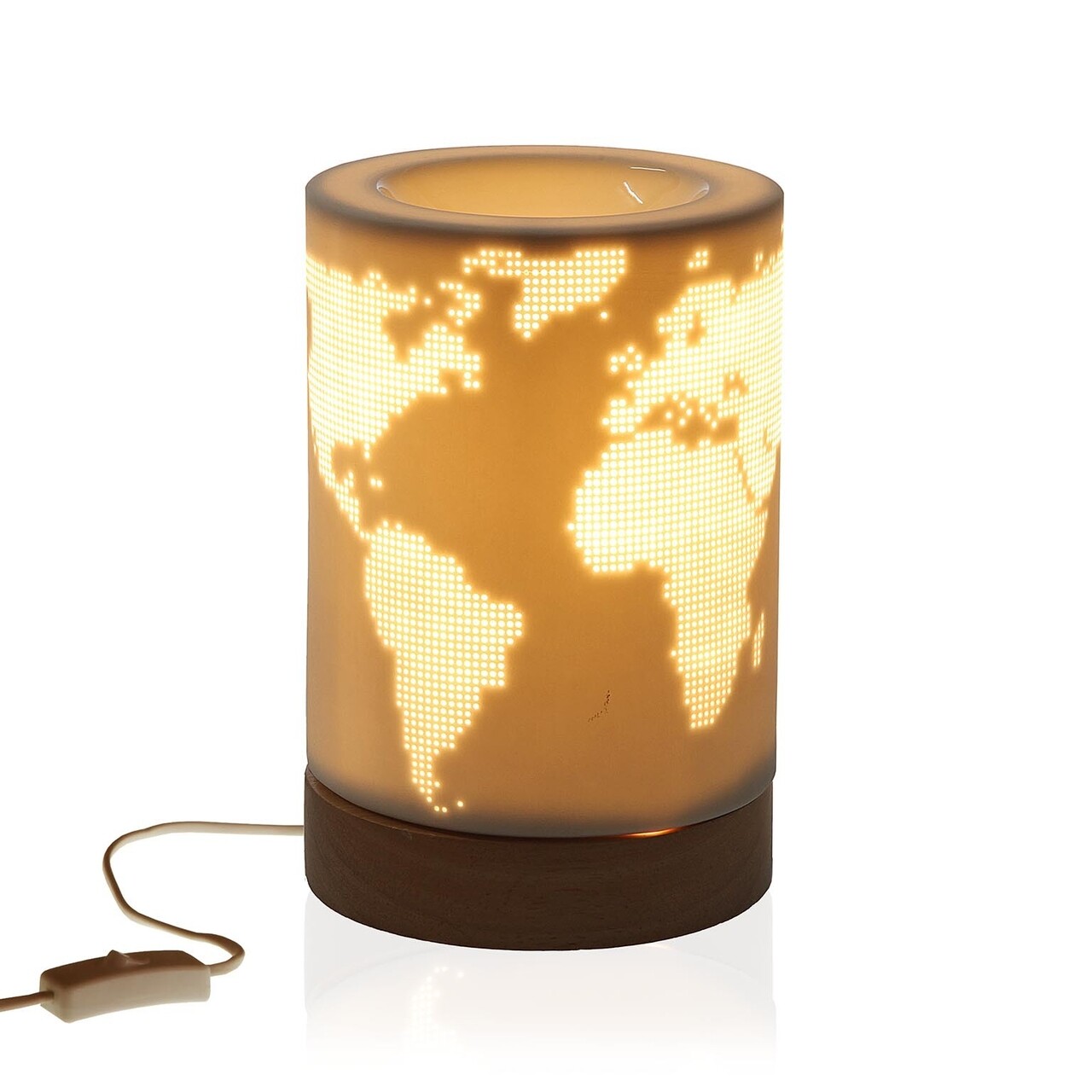 Lampa De Masa World Map, Versa, 10.9 X 16.6 Cm, Portelan