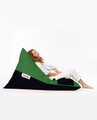 Fotoliu puf, Bean Bag Ferndale, Pyramid Double Color, 145 cm, poliester impermeabil, verde/negru