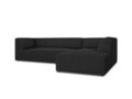 Coltar dreapta 4 locuri, Ruby, Micadoni Home, BL, 273x180x69 cm, poliester, negru