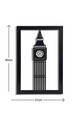 Decoratiune luminoasa LED, Big Ben, MDF, 60 LED-uri, Roz