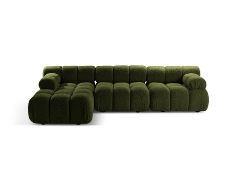 Coltar modular stanga 4 locuri, Bellis-213, Micadoni Home, 282x155x70 cm, tesatura boucle, verde