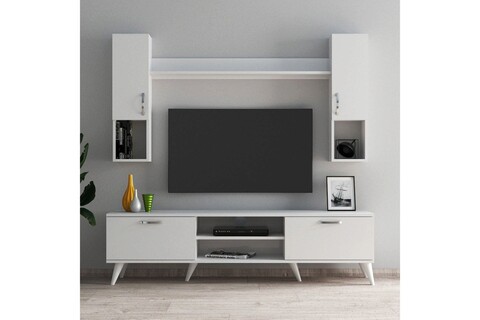 Comoda TV, Tanmob, TVU0201, 180x48x35cm, PAL melaminat , Alb