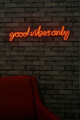 Decoratiune luminoasa LED, Good Vibes Only, Benzi flexibile de neon, DC 12 V, Rosu