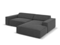 Coltar modular dreapta 3 locuri, Jodie, Micadoni Home, BL, 224x166x70 cm, catifea, gri