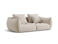 Canapea modulara 3 locuri, Bloom-184, Micadoni Home, 232x106x95 cm, catifea, ecru