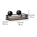 Polita baie, Wenko, Alba Static-Loc, 12.5 x 26 x 11 cm, metal/bambus, negru/maro