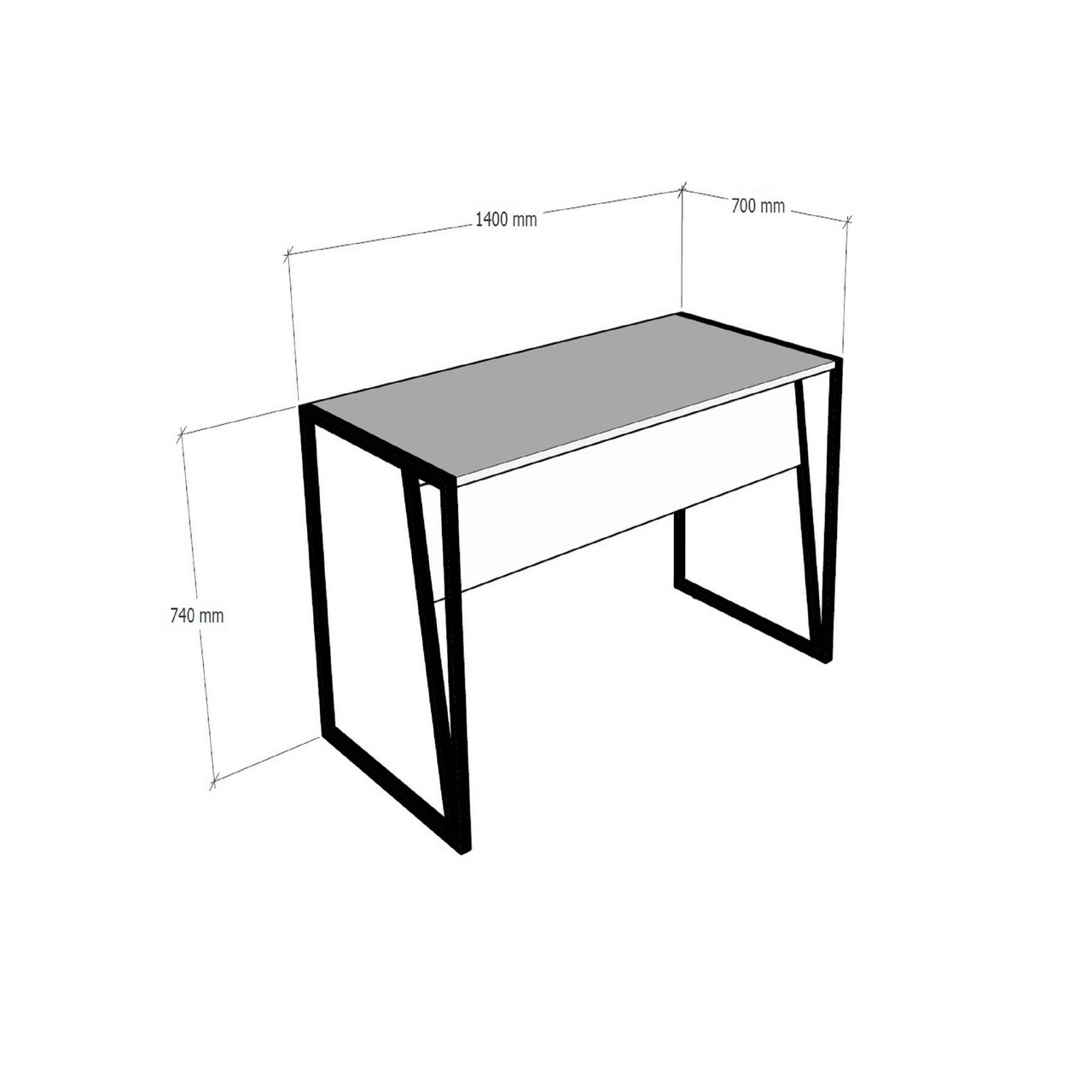 Birou, Puqa Design, Kemer, PAL, Nuc / Negru