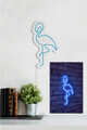 Decoratiune luminoasa LED, Flamingo, Benzi flexibile de neon, DC 12 V, Albastru