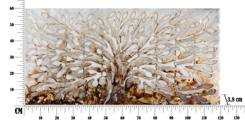 Tablou decorativ Tree Alluminium -C, Mauro Ferretti, 120x60 cm, canvas pictat manual, multicolor