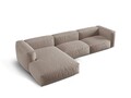 Coltar modular stanga 3 locuri, Martina-169, Micadoni Home, 332x176x75 cm, tesatura structurata catifelata, bej inchis