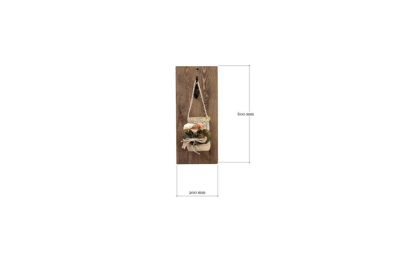 Decoratiune de perete, Filo, 50x20 cm, 50% lemn de molid/50% sticla, Lemn / Nuc - 3 | YEO