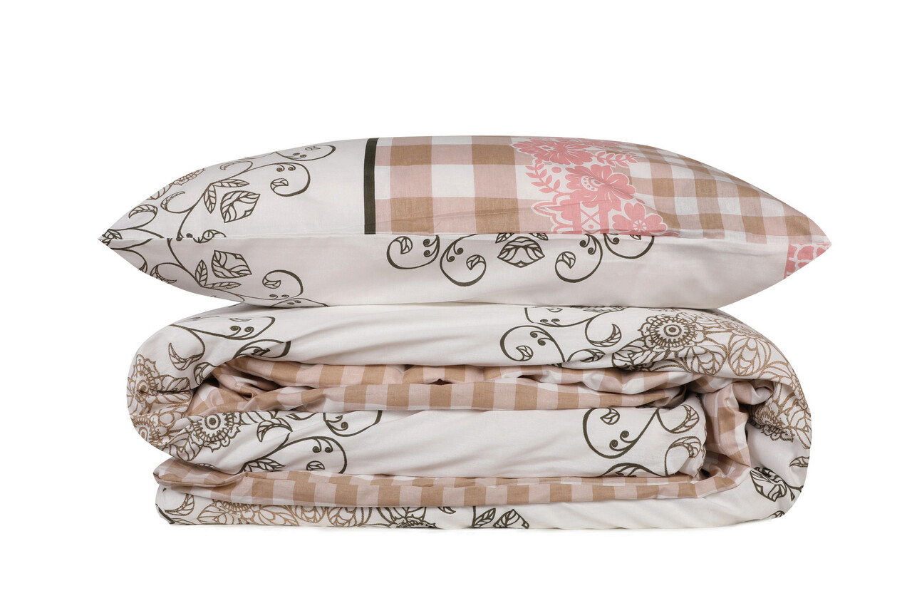 Lenjerie de pat pentru o persoana (FR), Nazenin - Pink, Pearl Home, Bumbac Ranforce - 1 | YEO