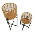 Set 2 suportui pentru ghivece Rattan, Mauro Ferretti, Ø 38x90 cm, ratan/fier, multicolor