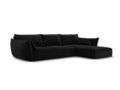 Coltar dreapta 4 locuri, Kaelle, Micadoni Home, BL, 308x171x85 cm, catifea, negru