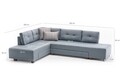 Coltar extensibil pe stanga Manama, Balcab Home, 280x206x85 cm, lemn, albastru deschis