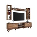 Comoda TV cu 3 rafturi de perete M5 - 240, Wren, 180 x 35 x 48.6 cm/90 cm/133 cm, walnut