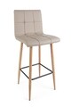 Scaun de bar Bruce, Bizzotto, piele ecologica, 46x40x108 cm, cappuccino